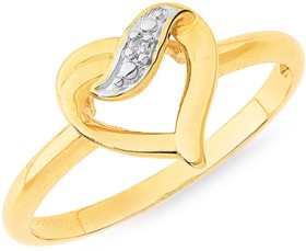 9ct-Diamond-Open-Heart-Ring on sale