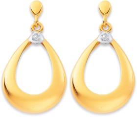 9ct-Diamond-Pear-Drop-Stud-Earrings on sale