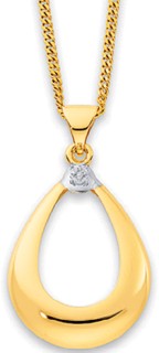 9ct-Diamond-Pear-Pendant on sale