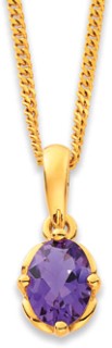 9ct+Amethyst+Pendant