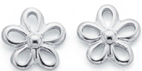 Sterling+Silver+Open+Flower+Stud+Earrings