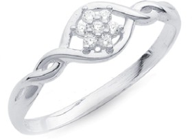Sterling+Silver+Cubic+Zirconia+Flower+Ring