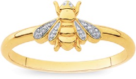 9ct-Diamond-Bee-Ring on sale