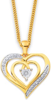 9ct-Diamond-Heart-Pendant on sale
