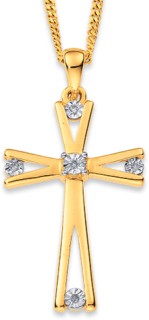 9ct-Diamond-Cross-Pendant on sale