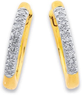 9ct%2C+Diamond+Huggies+Hoop+Earrings