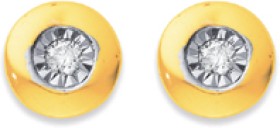 9ct%2C+Diamond+Bezel+Stud+Earrings