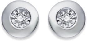 9ct-White-Gold-Diamond-Bezel-Stud-Earrings on sale