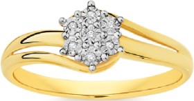 9ct-Diamond-Flower-Dress-Ring on sale