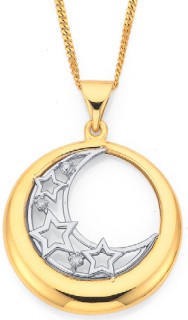 9ct-Two-Tone-Diamond-Pendant on sale