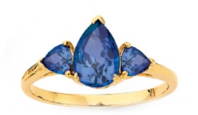 9ct-Created-Sapphire-Ring on sale