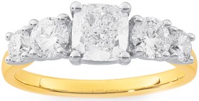 14ct-Element-Lab-Diamond-5-Stone-Ring on sale