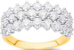 10ct-Element-Lab-Grown-Diamond-3-Row-Ring on sale