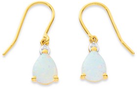 9ct+Created+Opal+%26amp%3B+Diamond+Hook+Earrings