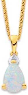9ct-Created-Opal-Diamond-Pendant on sale