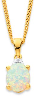 9ct-Created-Opal-Diamond-Pendant on sale