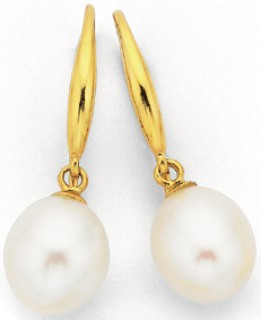 9ct-8mm-Freshwater-Pearl-Teardrop-Earrings on sale