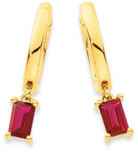 9ct-Created-Ruby-Huggies on sale