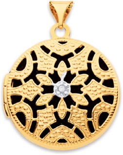9ct+Filgree+Cutout+Milgrain+Locket+Pendant