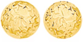 9ct+4mm+Diamond-cut+Ball+Stud+Earrings