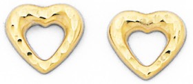 9ct+Heart+Stud+Earrings