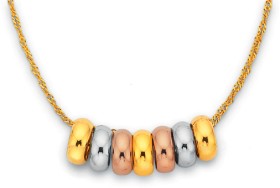 Tri-Tone-7-Lucky-Rings-on-9ct-Chain on sale