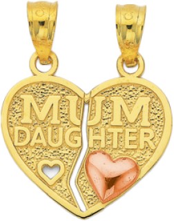 9ct+Mother+%26amp%3B+Daughter+Pendant