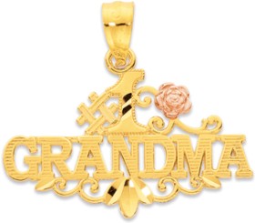 9ct-Two-Tone-1-Grandma-with-Rose-Pendant on sale