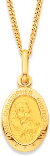 9ct-12mm-Oval-Saint-Christopher-Medallion-Pendant on sale