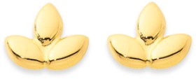 9ct+Three+Leaf+Earrings