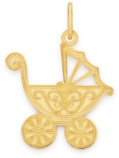 9ct-Fancy-Filigree-Baby-Pram-Charm on sale