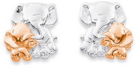 Sterling-Silver-RGP-Mother-Baby-Elephant-Studs on sale