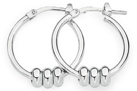 Sterling+Silver+15mm+Three+Rings+Hoop+Earrings