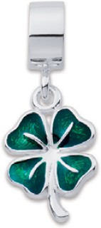 Sterling+Silver+Green+Enamel+Four+Leaf+Clover+Charm