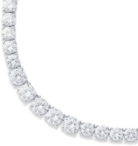 Sterling+Silver+44cm+3-5mm+Cubic+Zirconia+Graduated+Cubic+Zirconia+Tennis+Necklace