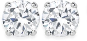 Sterling+Silver+Cubic+Zirconia+Stud+Earrings