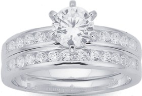 Sterling-Silver-Cubic-Zirconia-Duo-Set on sale