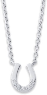 Sterling-Silver-Cubic-Zirconia-Horseshoe-Necklet on sale