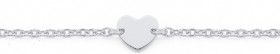 Sterling+Silver+Heart+Bracelet+18cm