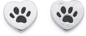 Sterling+Silver+Enamel+Paw+in+Heart+Studs