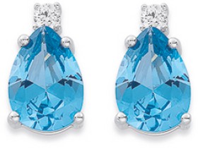 Sterling+Silver+Created+Spinel+%26amp%3B+Cubic+Zirconia+Earrings