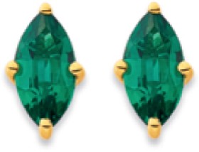 9ct+Created+Emerald+Studs