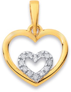 9ct-Diamond-Mini-Double-Heart-Pendant on sale