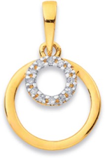 9ct-Diamond-Mini-Double-Circle-Pendant on sale