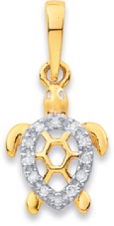 9ct-Diamond-Mini-Turtle-Pendant on sale