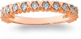9ct+Rose+Gold+Diamond+Band