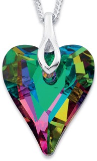 Sterling+Silver+Multi-Coloured+Crystal+Heart+Pendant
