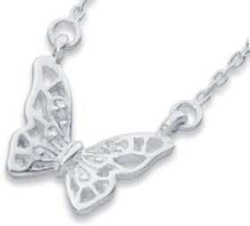 Sterling-Silver-Cubic-Zirconia-Filigree-Butterfly-Necklet on sale
