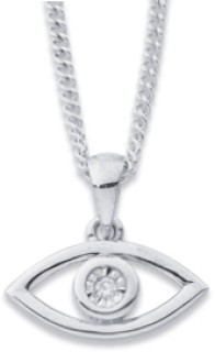 Sterling+Silver+Lab+Diamond+Eye+Pendant