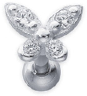 Sterling+Silver+%26amp%3B+Stainless+Steel+Cubic+Zirconia+Butterfly+Single+Stud